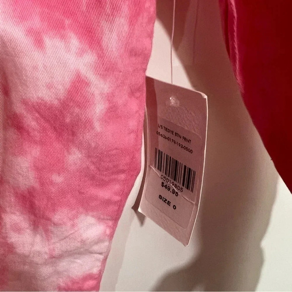 Fashion to Figure NWT Pink Tie Dye Button Up Shirt Plus Size 0X Long Sleeves Top - Picture 6 of 7